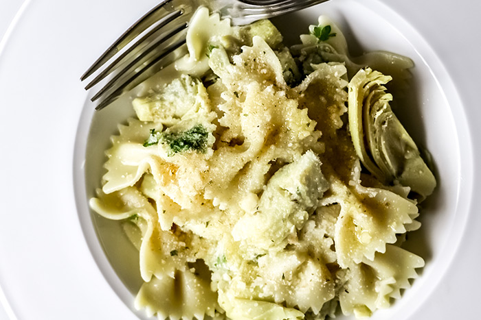 Farfalle Pasta with Artichoke & Parmesan Recipe