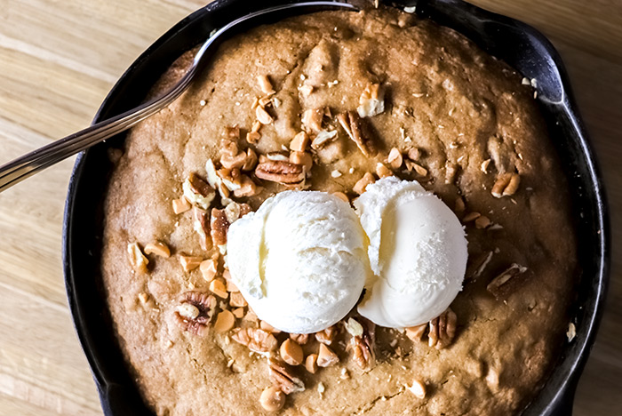 Butterscotch & Pecan Skillet Cookie