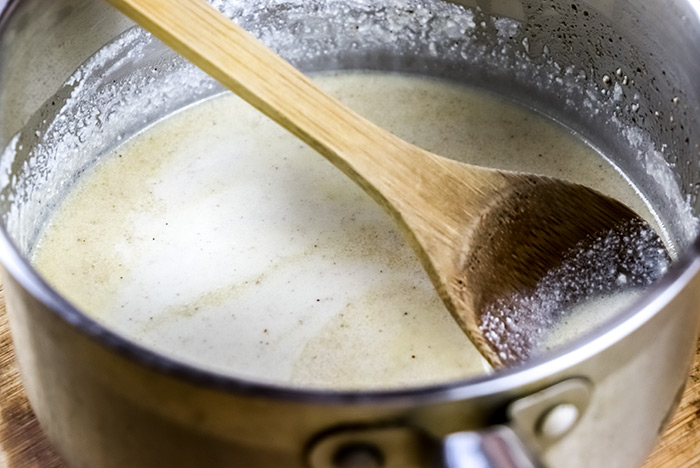 Ricotta Sauce in Saucepan
