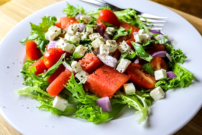 Basil, Watermelon & Feta Salad