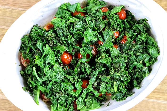 Kale & Tomatoes in Casserole