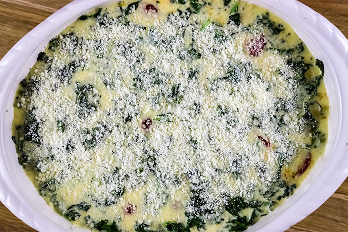 Raw Egg Gratin in Casserole