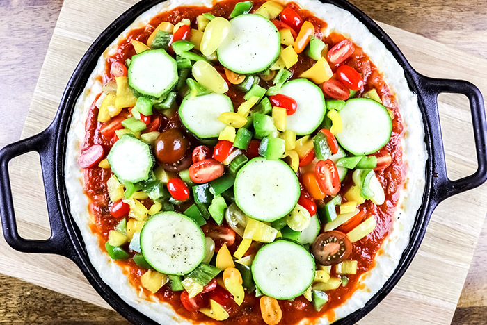 Uncooked Vegetarian Pizza