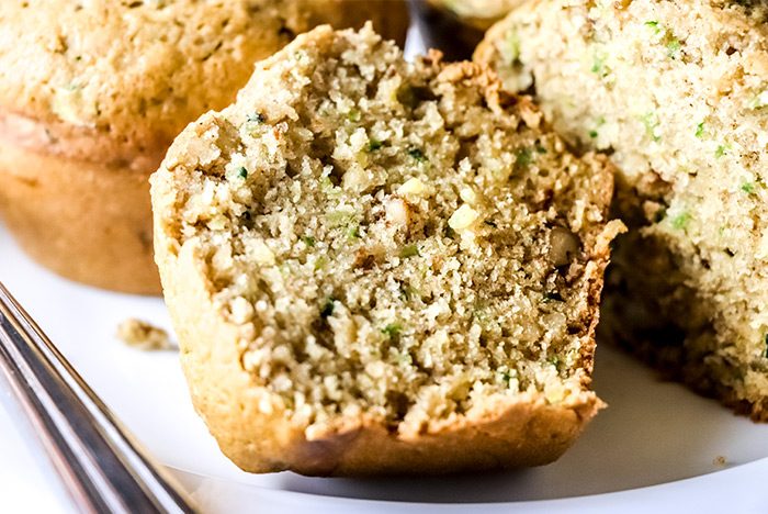 Zucchini Muffin Cut in Half