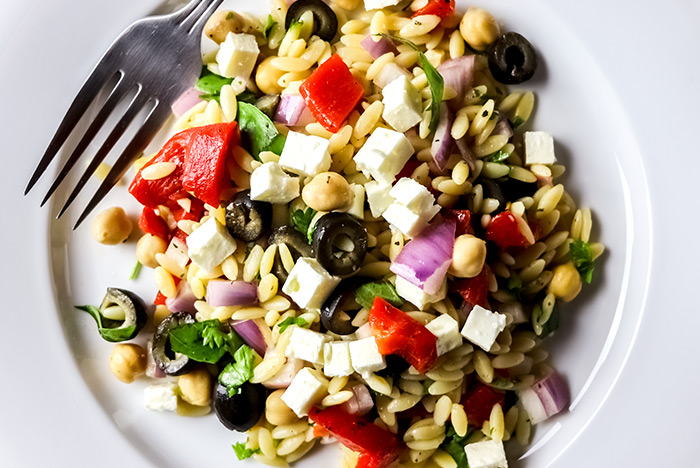 Orzo Salad with Feta & Olives