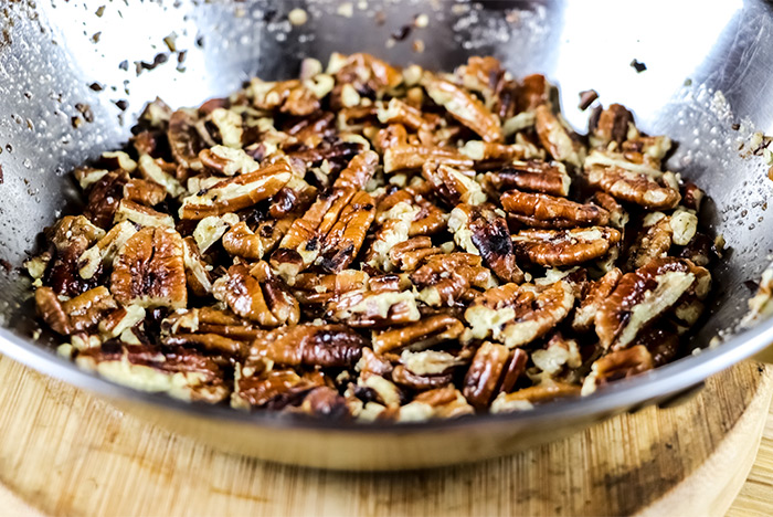 Toasted Pecans in Small Skillet