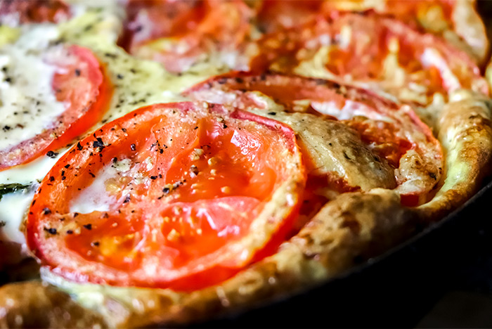 Browned Tomatoes on Frittata