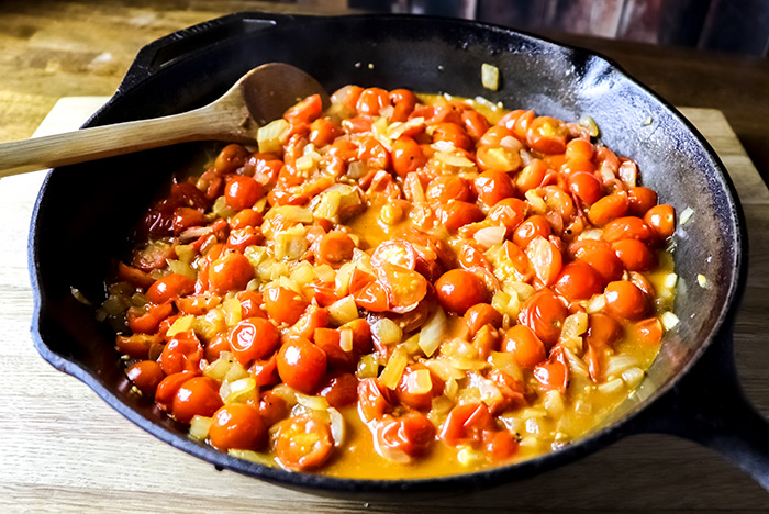 Cooked Cherry Tomatoes & Onion