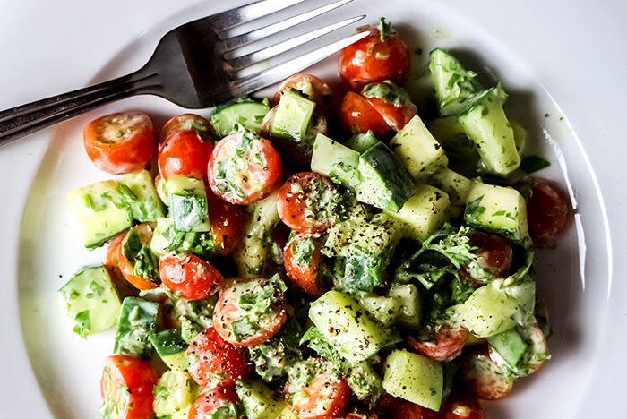 Cucumber, Zucchini & Tomato Salad