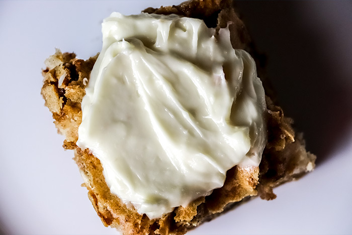 Looking Down at a Piece of German Apple Cake