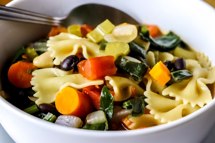 Pasta & Soup in Bowl