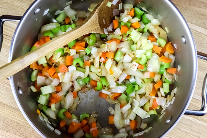 Sweated Vegetables in Pot