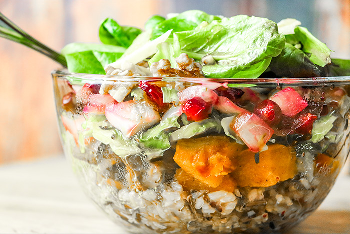 Winter Salad with Cranberries, Walnuts & Sweet Potatoes Recipe