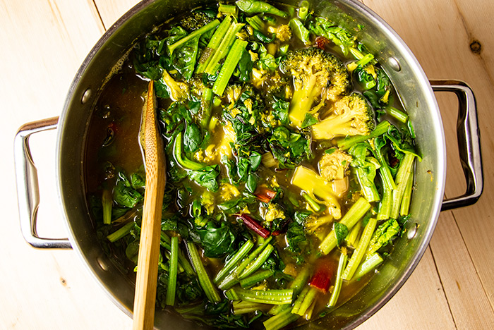 Soup Ingredients in Large Pot