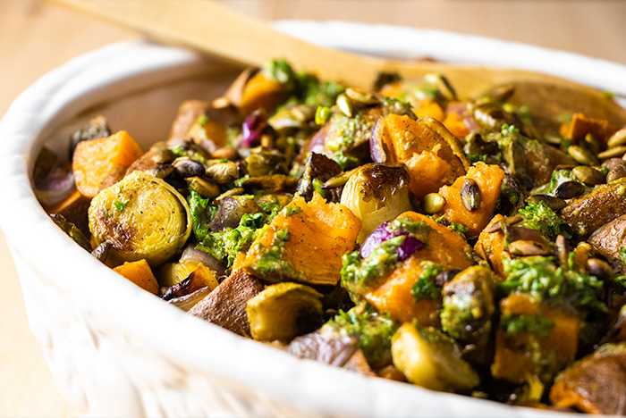 Sweet Potato Salad with Brussels Sprouts Side Dish Recipe