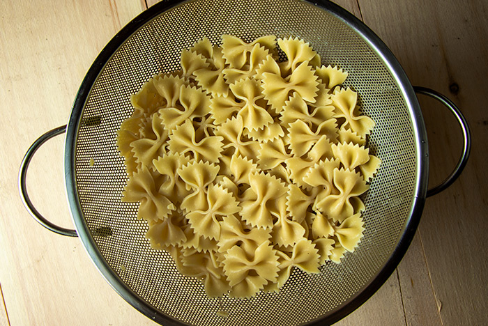 Cooked Pasta in Colander