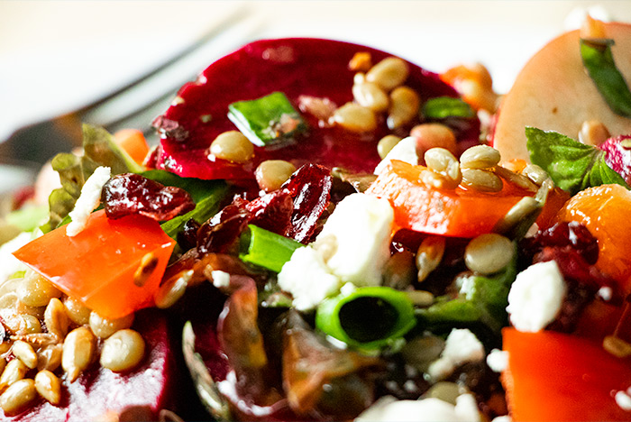 Beets with Dried Cranberries & Lentils