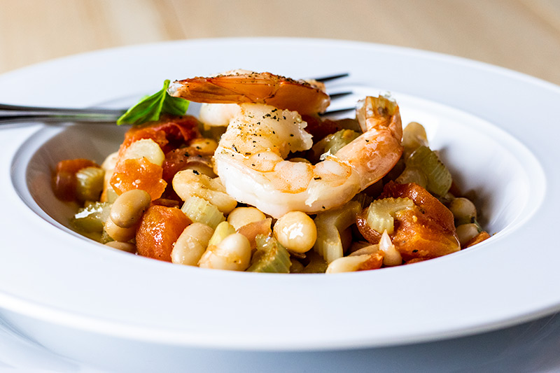 Bean with Shrimp, Garlic & Sage