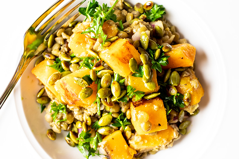 Squash Lentil Salad