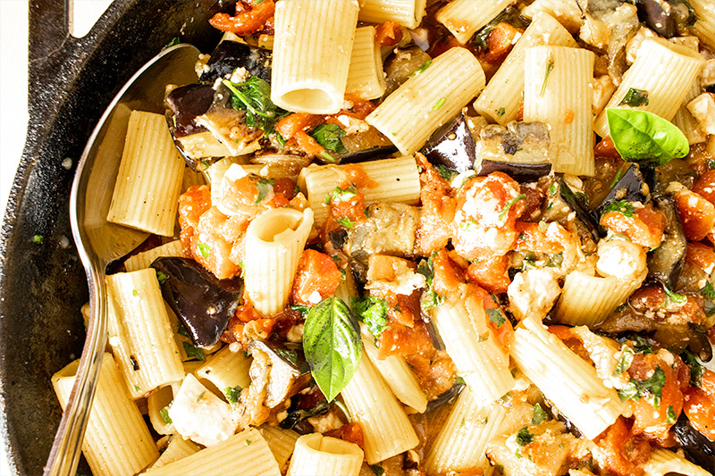 Pasta with Roasted Eggplant