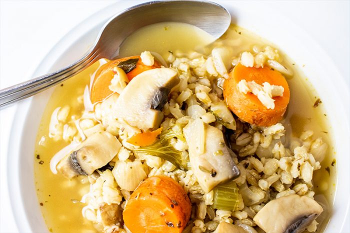 Mushroom, Barley & Carrot Soup