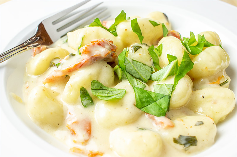 Gnocchi with Fresh Basil & Sun-Dried Tomatoes
