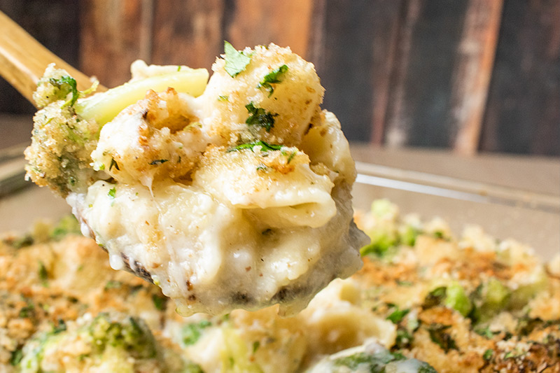 Scooping Mac & Cheese