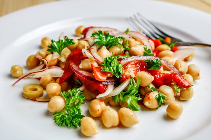 Finished Chickpea And Red Pepper Salad