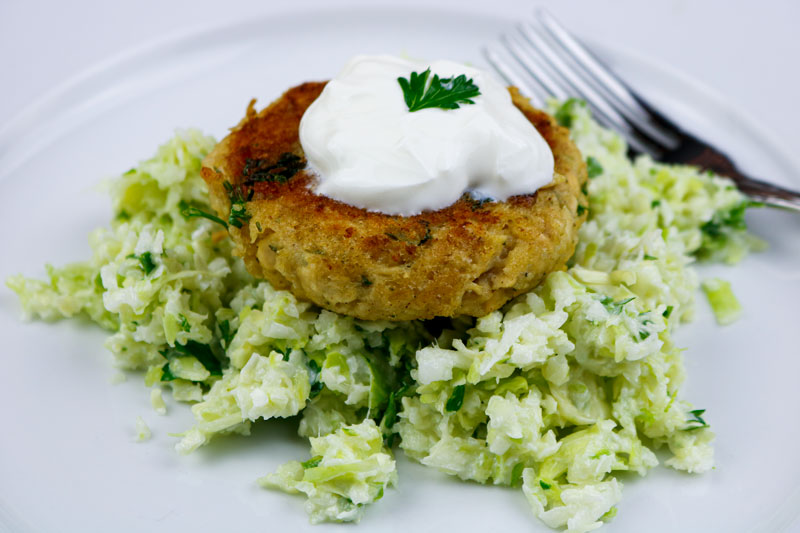 Salmon Burger With Creamy Slaw