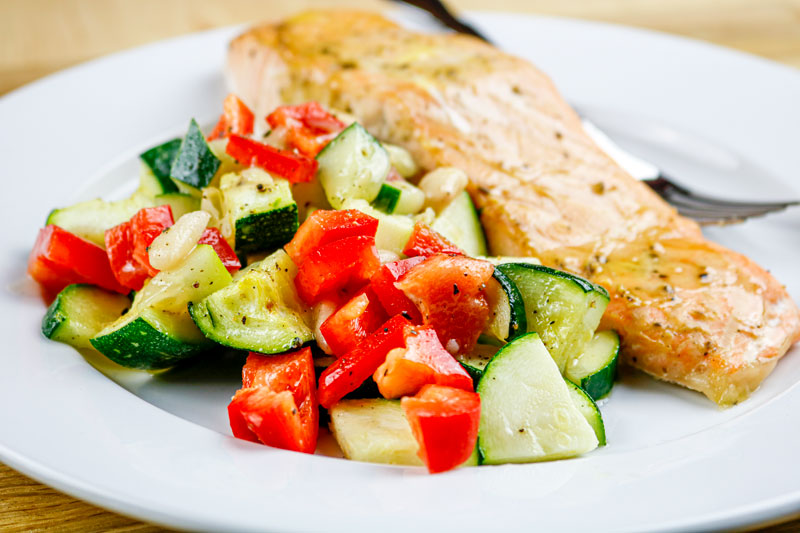 Bean Salad And Salmon