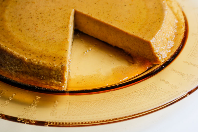 A Flan Sliced